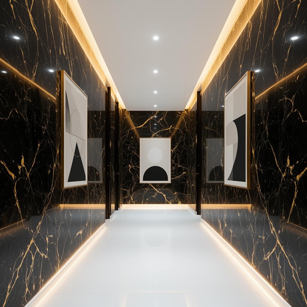 Quiet clinic hallway, Dubai